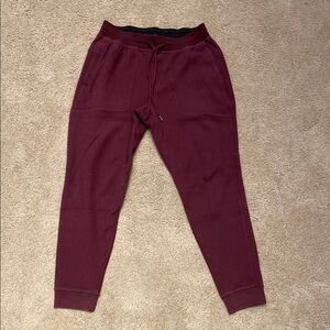 Men's Lululemon At Ease Burgundy Joggers Mens Size Large